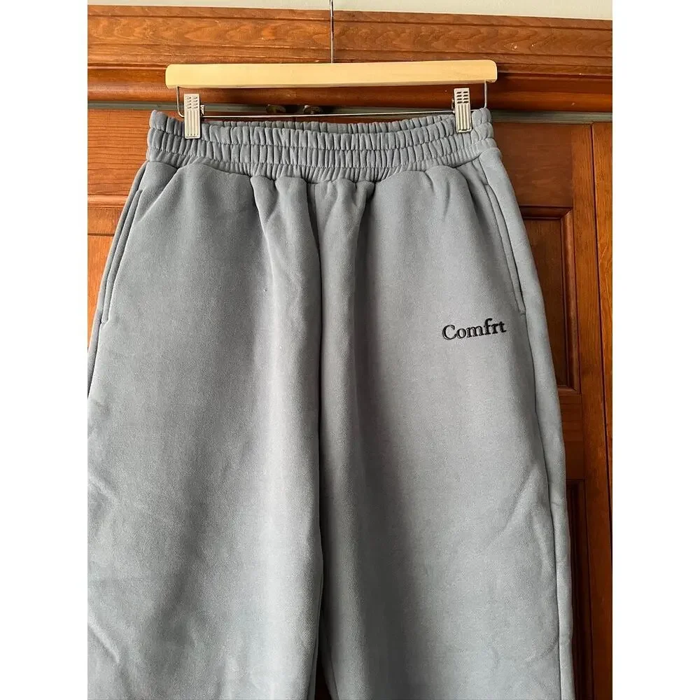 Comfrt Cloud Sweatpants Blue Willow Unisex Heavyweight Fleece Joggers Cozy SZ M